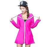 [Teddy] ラッシュガード レディース 長袖 体型カバー UVカット UPF50+ 水着の上に着る服 ロング 無地 指穴付き hys806 (11号),ショッキングピンク