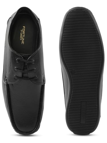 Image of Liberty Fortune HML-6E Men's Formal Derby Shoes - Black, Brown - Synthetic Leather Lace-Up with Cushioned Footbed - Stylish Office Footwear - Comfortable and Lightweight