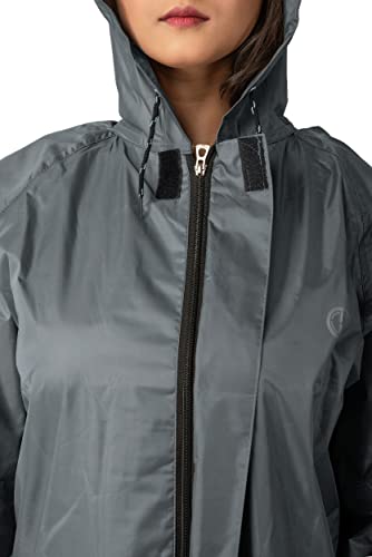 Image of THE DRY CAPE ; LET IT RAIN Women's Waterproof Rain Coat | Packable, Full Length with Hood & Pockets | Urban Commuter Rainwear