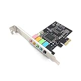 Padarsey PCIe Sound Card, 5.1 Internal Sound Card for PC Windows 10 with Low Profile Bracket, 3D Stereo PCI-e Audio Card, CMI8738 Chip 32/64 Bit Sound Card PCI Express Adapter