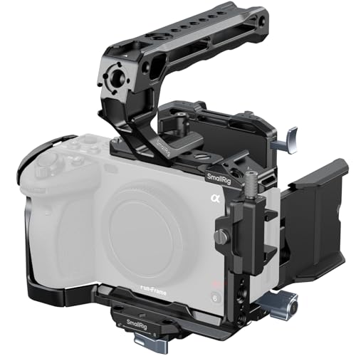 SmallRig Sony FX3 / FX30�p�P�[�W�L�b�g �P�[�W�AV�}�E���g�o�b�e���[�}�E���g�v���[�g�ALCD�X�N���[���v���e�N�^�[�A�g�b�v�n���h���AHDMI�p�P�[�u���N�����v�ANATO���[���t�� 5823