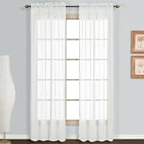 United Curtain Monte Carlo Window-Treatment-Panels, 59 x 108 (Set of 2), White