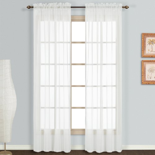 United Curtain Monte Carlo Window-Treatment-Panels, 59 X 108 (Set Of 2), White #TOP2
