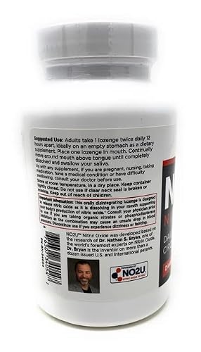 Bryan Nitriceuticals No2U Nitric Oxide Lozenges Daily Health & Circulation Support, Enhances Blood Flow In Body, Blend Of Vitamins And Minerals (60 Servings) #TOP3