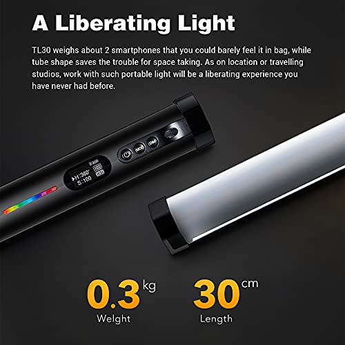 Godox TL30 Full-Color RGB Tube Light, CRI 97 TLCI 99 Accurate Color, RGB CCT HSI Mode, 2700k-6500K Adjustable, 13 Fx Light Effect, APP Control Support, Brightness Adjustable, Magnet Design by GODOX - Image 3