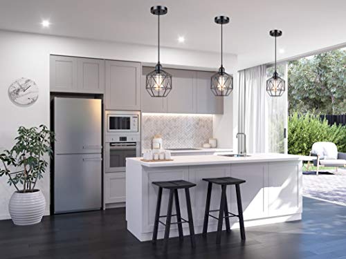 Black Pendant Lights Kitchen Island Farmhouse, Hanging Light Fixtures Industrial, Adjustable Kitchen Lighting Ceiling Hanging Lights, For Dining Room, Kitchen,Bar, Over an island,3 Pack/set/set of 3 - Image 5