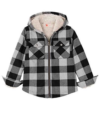 Image of ZENTHACE Boys Sherpa Fleece Lined Flannel Jacket