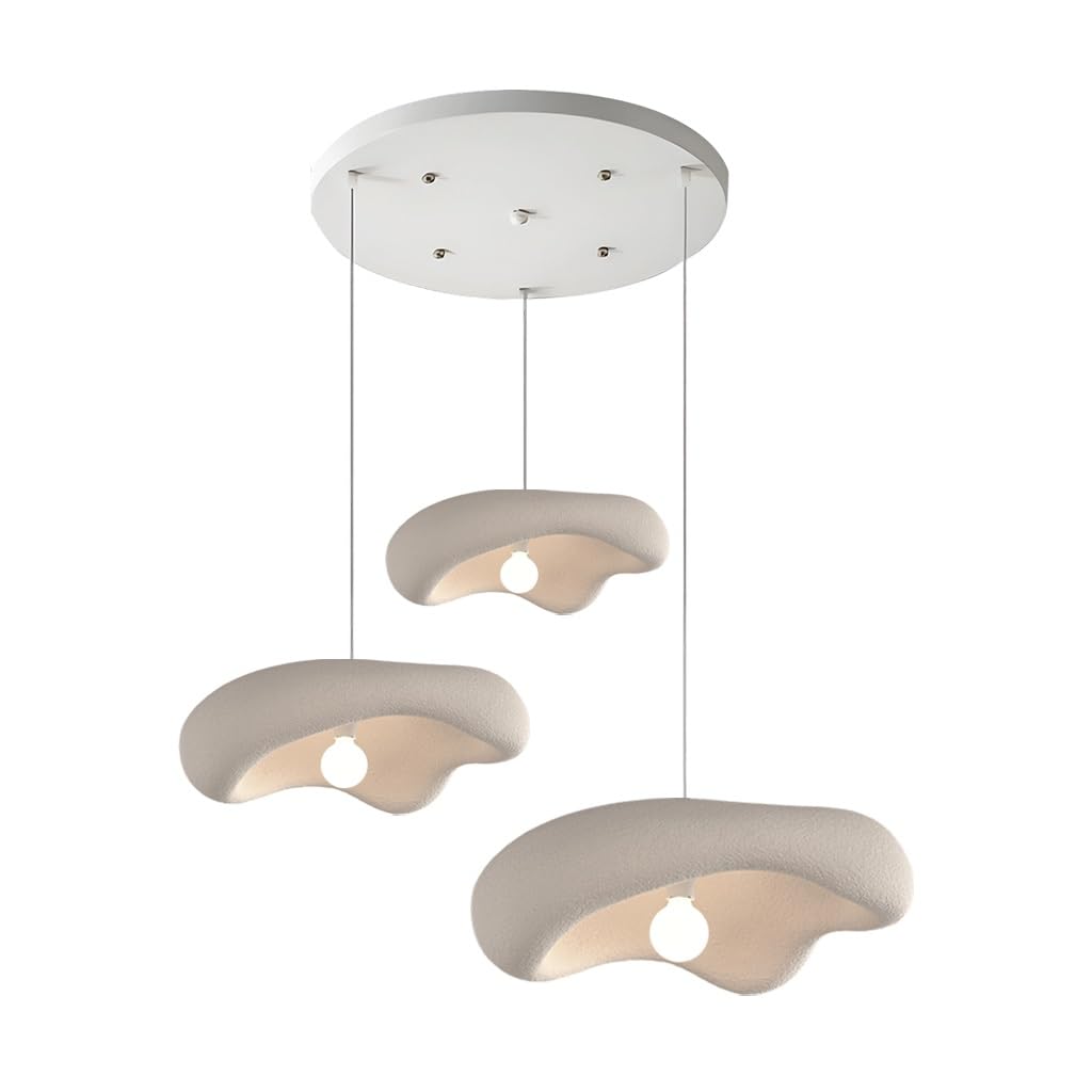 Wabi Sabi Japońskie Lampa Wisząca E27 Wykonana Z Materiału Polistyrenu Z 3 Regulowanymi Światłami Żyrondoł W Stylu Nordyckim Nadaje Się Do Jadalni Salony Kuchnie Lampa Zawieszona(Bracken Brown)