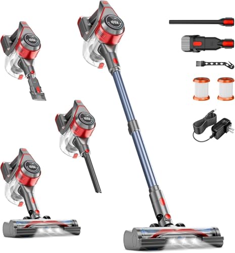 NANANI Akku Staubsauger Kabellos 45000Pa – 45 Min Laufzeit, Leise < 65 dB, LED Display, 8-in-1 Cordless Vacuum mit Anti-Tangle Bürste & HEPA-Filter – für Tierhaare, Teppiche, Hartböden & Allergiker