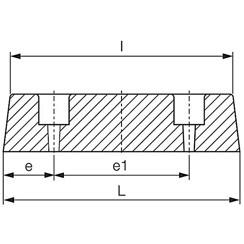 WTB® Rammpuffer mit 2 Löchern 125x43x70mm Anfahrpuffer Gummipuffer für Verladerampen Rampenbock Heckschutzgummi