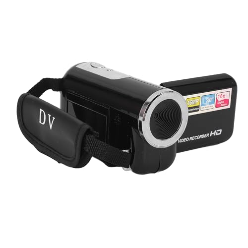 1080P Video Camera Camcorder, 16X Digital Zoom Vlogging Camera Recorder with 2 Inch Rotation Screen, 16MP Digital Camera Recorder for Travel (Black)