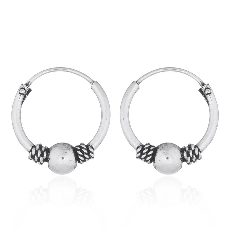 Aros YAAX | Pendiente de aro en plata estilo bali - moon