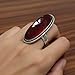 925 Sterling Silver Garnet Ring for Women Large Oval Red Gemstone Ring, Handmade Artisan Statement Jewelry January Birthstone Gift for Her Anniversary Ring