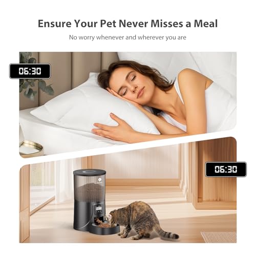 Petultra DU4LB-KY Automatic Cat Feeder: 4L Timed Auto Cat Feeder- Dry Cat Food Dispenser Programmable Control 1-6 Meals thumb #1
