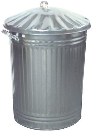 90L Galvanised Metal Rubbish Bin
