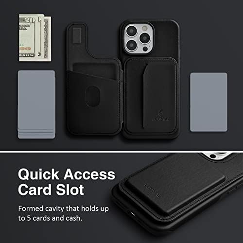 LUXIMAL Wallet Case Compatible with iPhone 14 Pro Max Case, PU Leather Card Slots Cover (4 Cards/Cash), Magnetic Flip Clasp, Soft TPU Shockproof Case for Apple iPhone 14 Pro Max 6.7'' Black