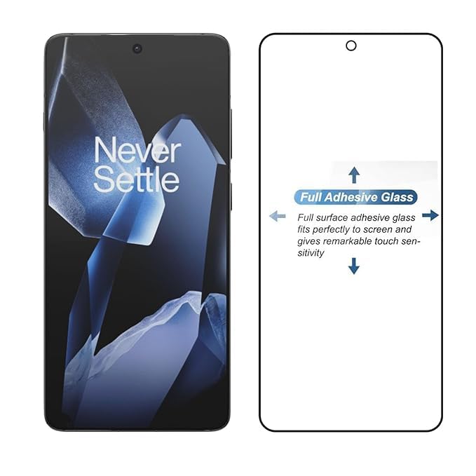 Image of Military-Grade Gorilla Tempered Glass For OnePlus 13R (Black) Edge To Edge Coverage With Easy Installation Kit