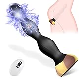 Electric Shock Anal Beads Vibrating Butt Plug Adult Sex Toys, Rechargeable Electric Shock Pulse Silicone Anal Vibrator, Waterproof G-spot Stimulator Male Prostate Massager for Men Women Couple