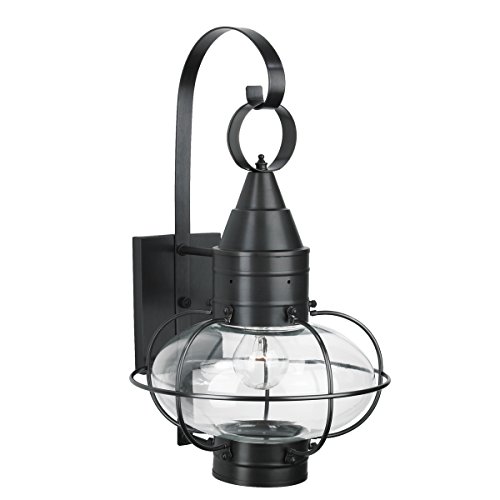 Norwell Lighting 1512 Medium Wall Mount Outdoor One Light Classic Onion (Black w Clear Glass)