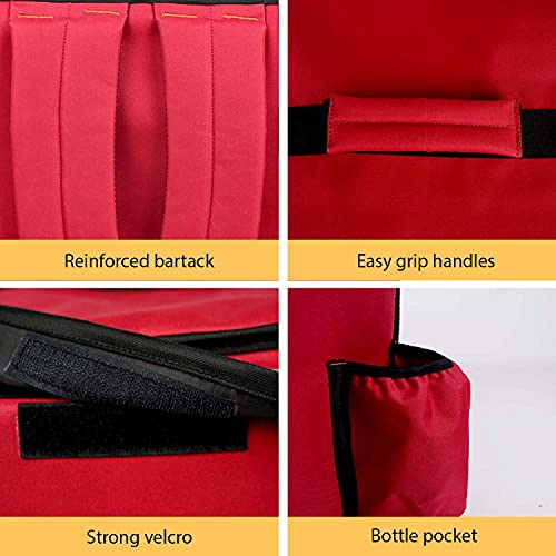 Image of Maxim Insulated Water Stain Repellent Food Pizza Courier Delivery Bag 45 litres 14X14X14 inches (Large, Red)