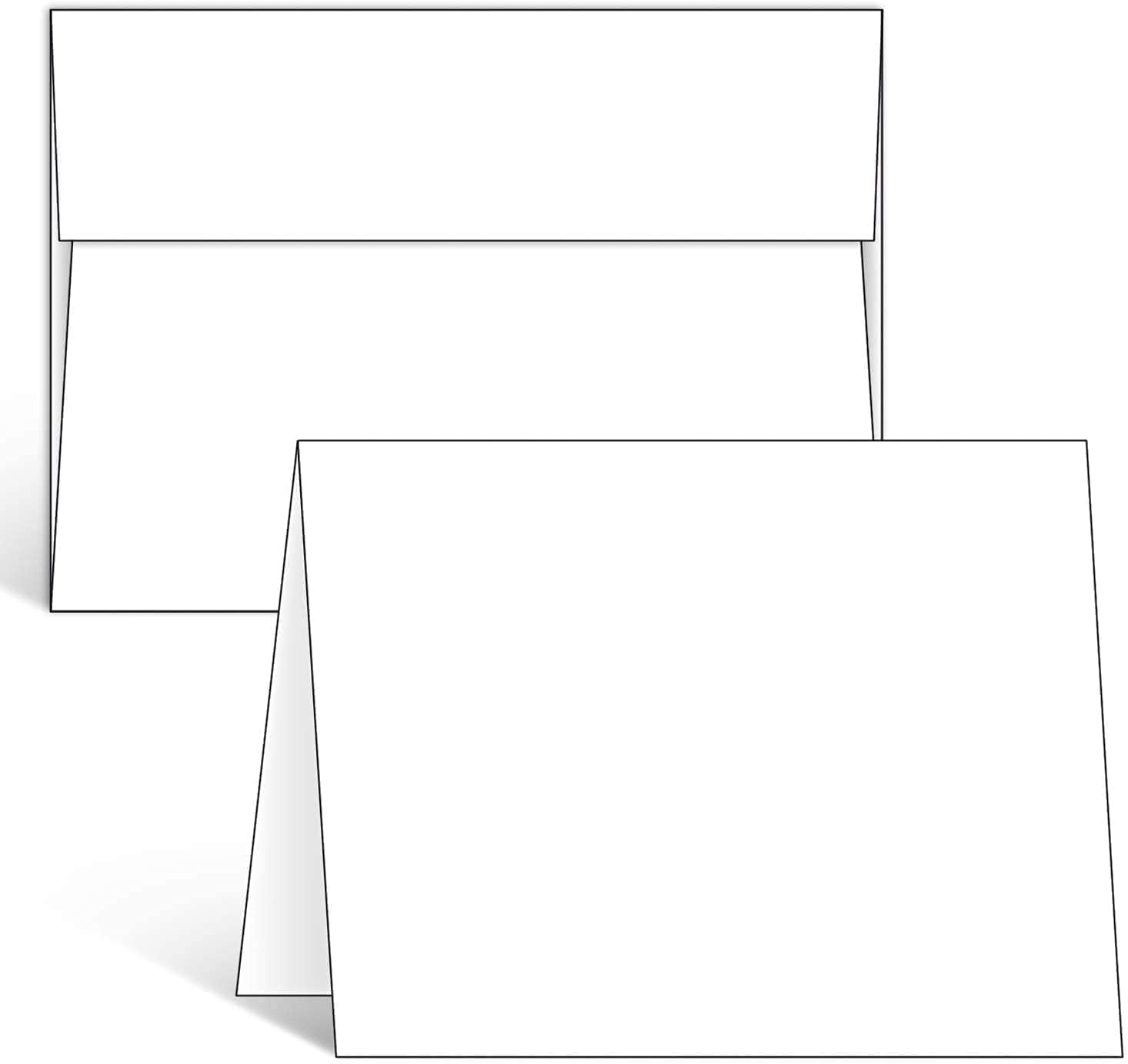 Ohuhu A2 4.25 x 5.5 Blank Brown Kraft Cards and Envelopes 100 Pack + A2 4.25 x 5.5 Blank White Cards and Envelopes 200 Pack