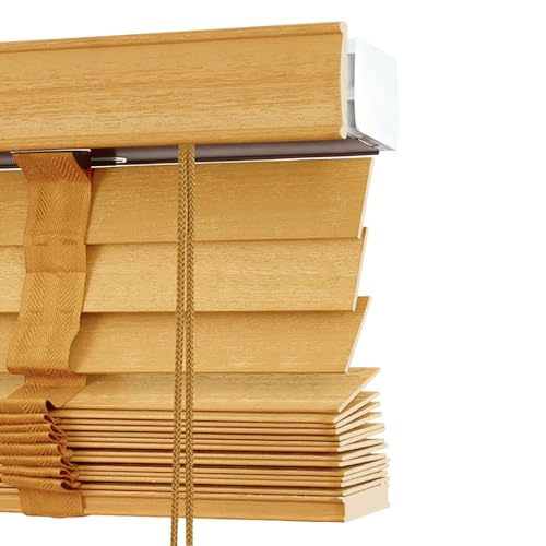 Genérico Persianas Venecianas De Madera Personalizable 50 mm Láminas, Persianas Horizontales De Interior, 25/30/35/45/60/80/100/130/160cm Cortinas Venecianas para Dormitorio Y Salón(Warm Yellow)
