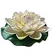 Floral Kingdom 12 inch XLarge Floating Lotus Lily pad Foam Flowers for Ponds, Weddings, Pool, and Garden Decor (Set of 2) (White)