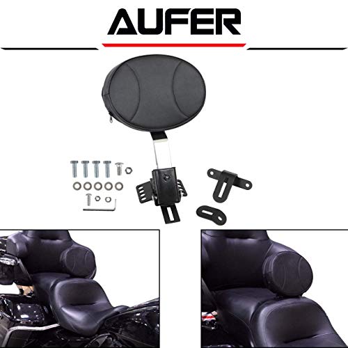 AUFER Adjustable Plug-in Driver Rider Backrest Custom Made Fit for 1997-2020 Touring Road King Street Glide Road Glide Electra Glide Models - Thumbnail 2