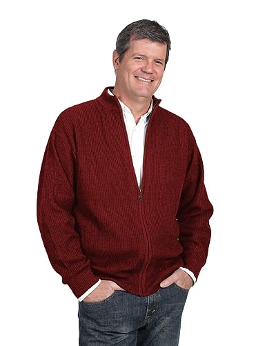 Men's 21st Century Zip Up Cardigan Lightweight Luxury with Exceptional Warmth in 100% Alpaca Wool