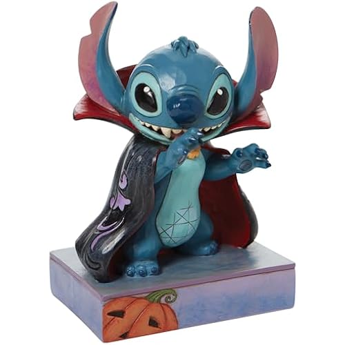 Enesco Jim Shore Disney Traditions Halloween Lilo and Stitch Vampire Figurine, 6.375 Inch, Multicolor