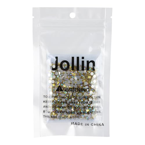 Image of Jollin Crystal Flatback Rhinestones Gems for Crafts 4mm SS16, Lemon AB | Glue Fix, 1440pcs Glass Rhinestones for Bedazzling, Clothes, Tumblers, Nail Art, Shoes, Bags, Caps & Accessories Decoration