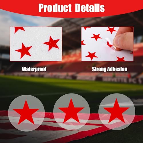 8 Sheets 200pcs Football Helmet Stickers, Red Star Helmet Stickers Self Adhesive Sports Helmet Sticker Funny Helmet Award Decals for Football, Lacrosse, Baseball, Softball, Hockey