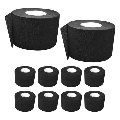 Papel cuello peluquería negro crepé en pack de 10 unidades para salones