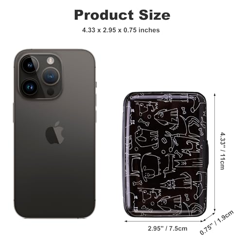 Image of ELFISH Mini RFID Aluminum Wallet Credit Cards Holder Business Card Case Metal ID Case for Men Women (Animal)