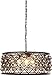 Elegant Lighting Pendant Madison 6-Light Silver Shade Gray Crystal Mocha Brown Glass Face