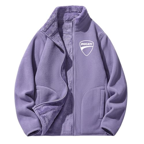 RYNDEX Fleecejacke DU.CA.Ti, Damen Polar Warm Classic Outdoor Freizeit Polar Fleece Jacke, Geeignet für Damenjacken mit verdicktem Innenfutter, Warme(Light Purple,XL)