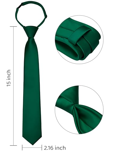 Branduce Pre-Tied Boys Ties Solid Color Kids Adjustable Necktie for Age 8-12 Wedding School Graduation2