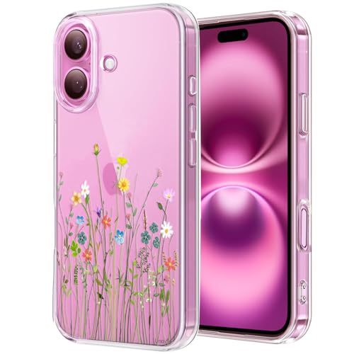 Unov Case Compatible with iPhone 16 Case Clear with Design Embossed Floral Pattern Soft TPU Bumper Slim Protective 6.1 Inch (Flower Bouquet) by Unov - Used condition - US$5.34