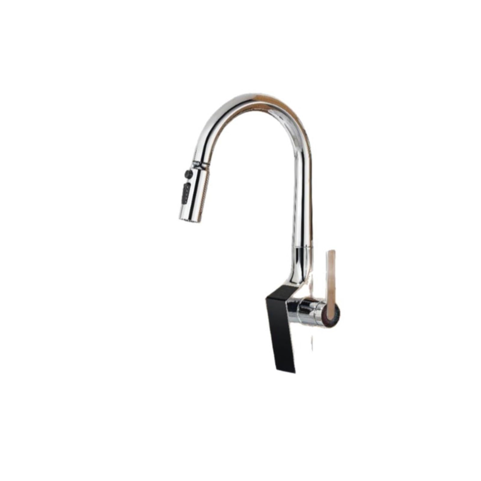 3-Function Kitchen Faucet, Pull Out Brass Sink Mixer Tap with LED Display, 360° Swivel Spout,Safe and Reliable(Gun Gray)