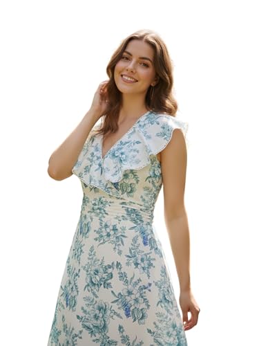 Image of Leriya Fashion Dress for Women | Western Floral Printed One Piece Dress for Women midi | Casual Sleeveless Summer Dresses for Beach & Stylish Party Outifits