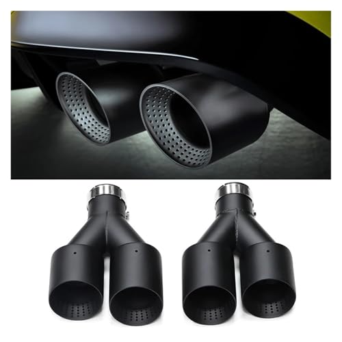 Buse acier inoxydable noir mat résistant pour embout échappement double - 3