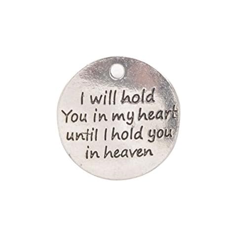 ChangJin 20PCS I will hold you in my heart untill I hold you in heaven Charms Pendants (Antiqued Silver) Cover