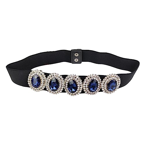 Ceinture élastique femme boucle ovale strass pour structurer un manteau chic