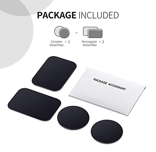 Image of Magnetic Mount Metal Plates for Car Mount Phone Holders - Rectangular & Round Plates With 3M Adhesives (3M-SHEET-2BIG-&-2SMALL)