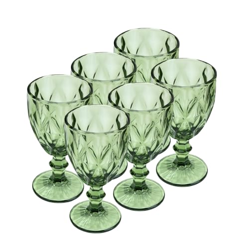 LYOR - Conjunto 6 Taças de Vidro para Água 325ml - Cor Verde - Li...