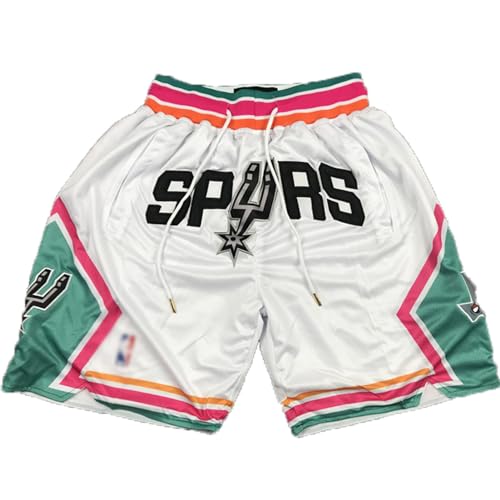 MCQOmcil Los Hombres De La Spurs Pantalones Corto De Baloncesto Alta Elasticidad Respirable Deportivo Pantalones (Color : 2, Size : M)