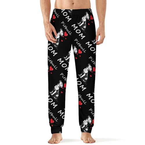 Pitbull Mom Pajama Pants Men Pj Bottoms Sleepwear Lounge Pant