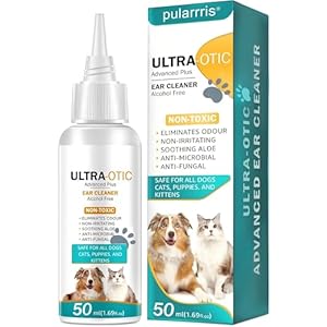 pularrris Nettoyant pour Les Oreilles des Chiens Le Soin des Oreilles pour Les Chiens soulage Les infections à levures, Les démangeaisons et Les odeurs Les Chiens Les Chiots et Les Chats
