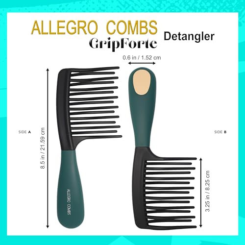 Peine para cabello rizado Allegro Gripforte X-Large negro y verde miniatura 2