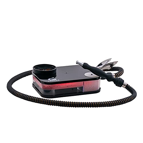 Acrylic Hookah Set Portable Personal Travel Flat Led Hookah Box With Everything Travel Case Silicone Hookah Bowl Silk Hookah Hose Tongs Magical Led Light For Better Shisha Hookah Narguile Smoking #TOP2